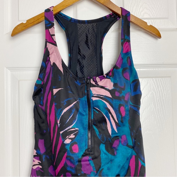 All in Motion Front-Zip Racerback One Piece Swimsuit - Picture 3 of 8